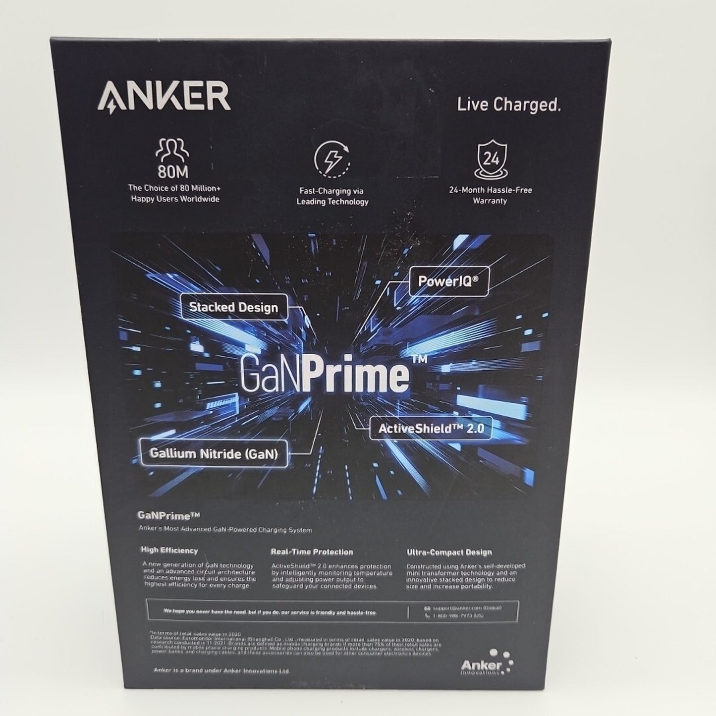 Anker - 727 GaNPrime 100W 6-Port Charging Station - A91261F1 - Black & Gray