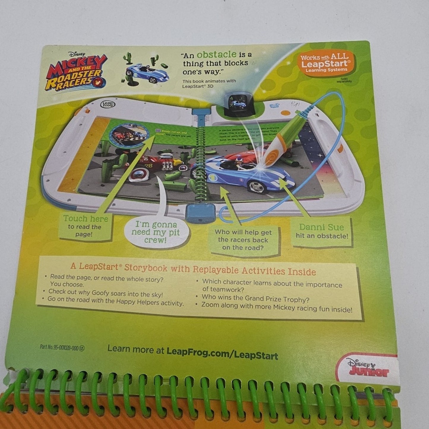 LeapFrog LeapStart 3D Disney Mickey Pit Crews Rescue Level 1 Book