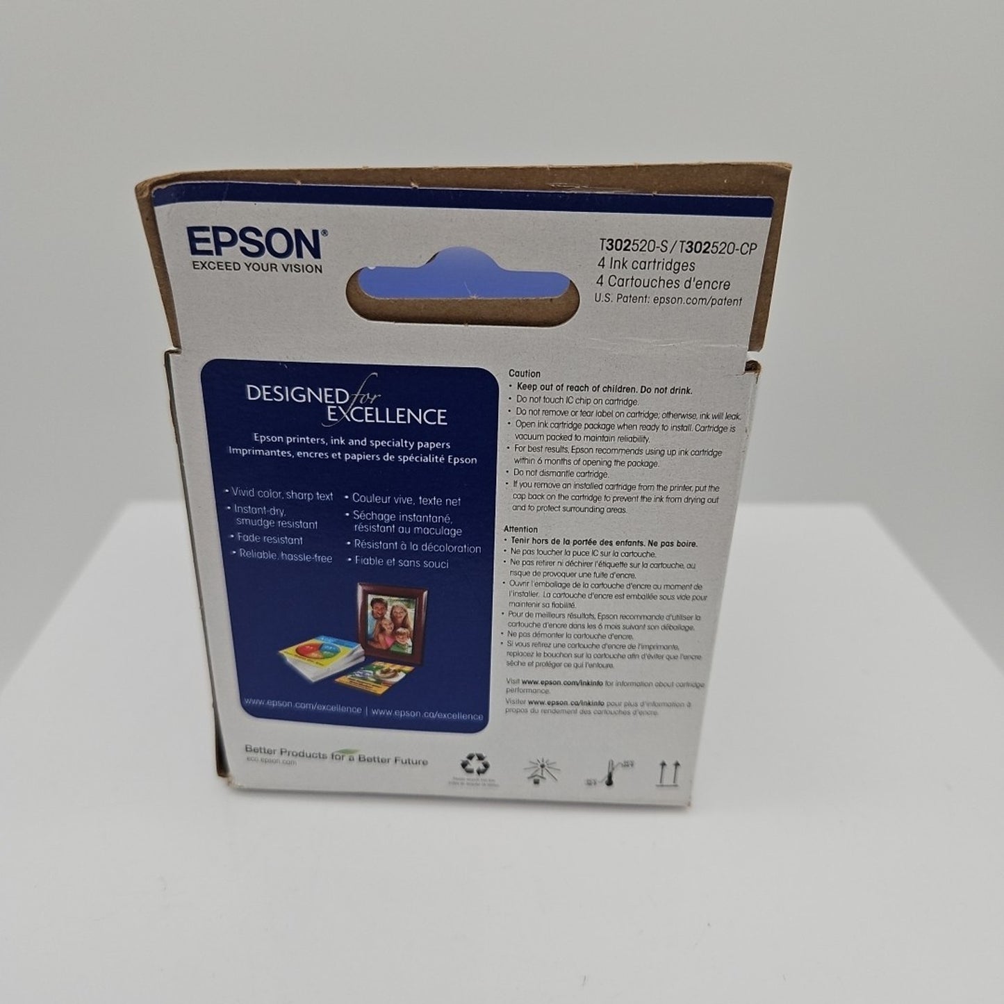 Genuine Epson 302 Photo Black Cyan Magenta Yellow Ink Cartridges Exp 02/26