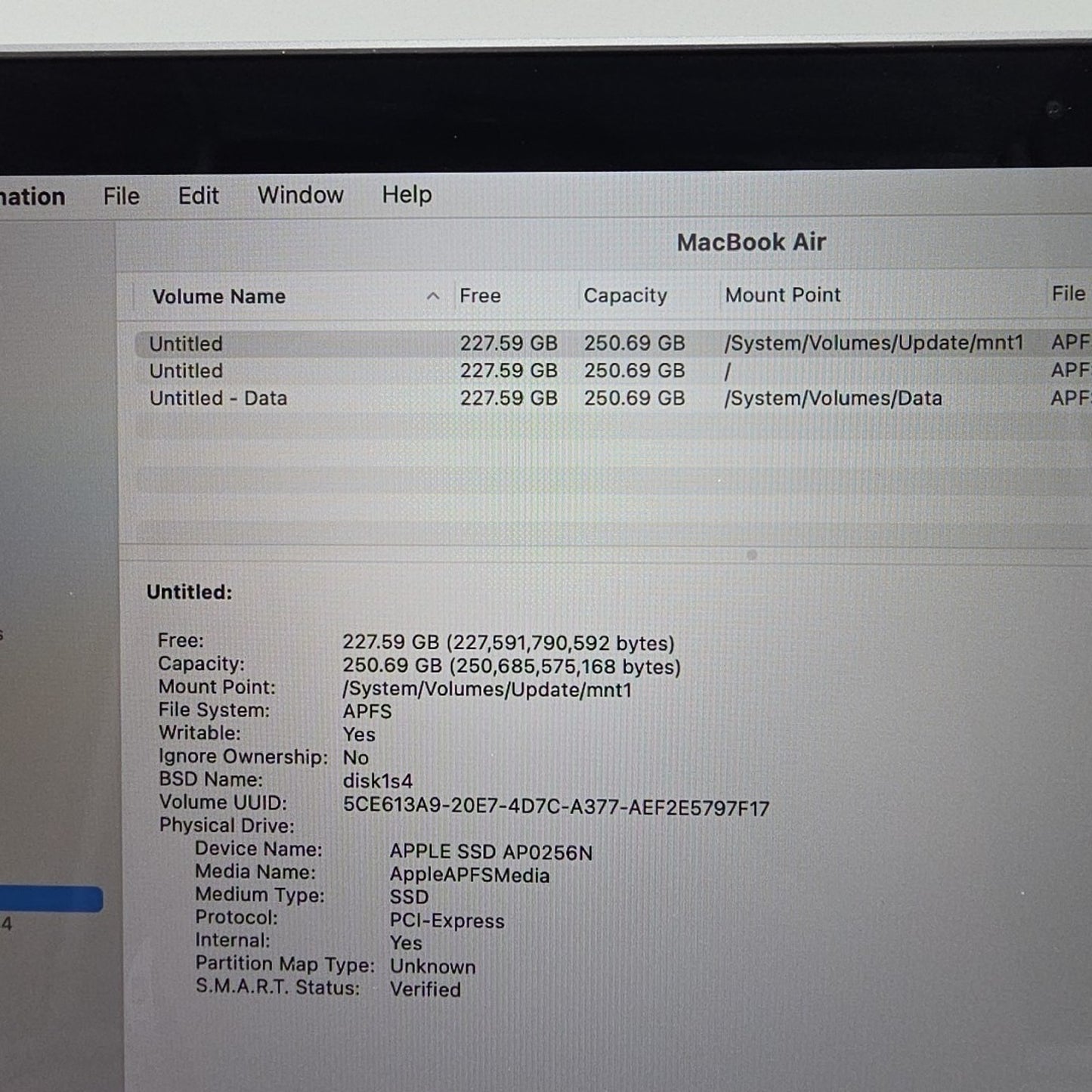 2019 Apple MacBook Air A1932 13 Core i5 8GB 256GB Gray L195