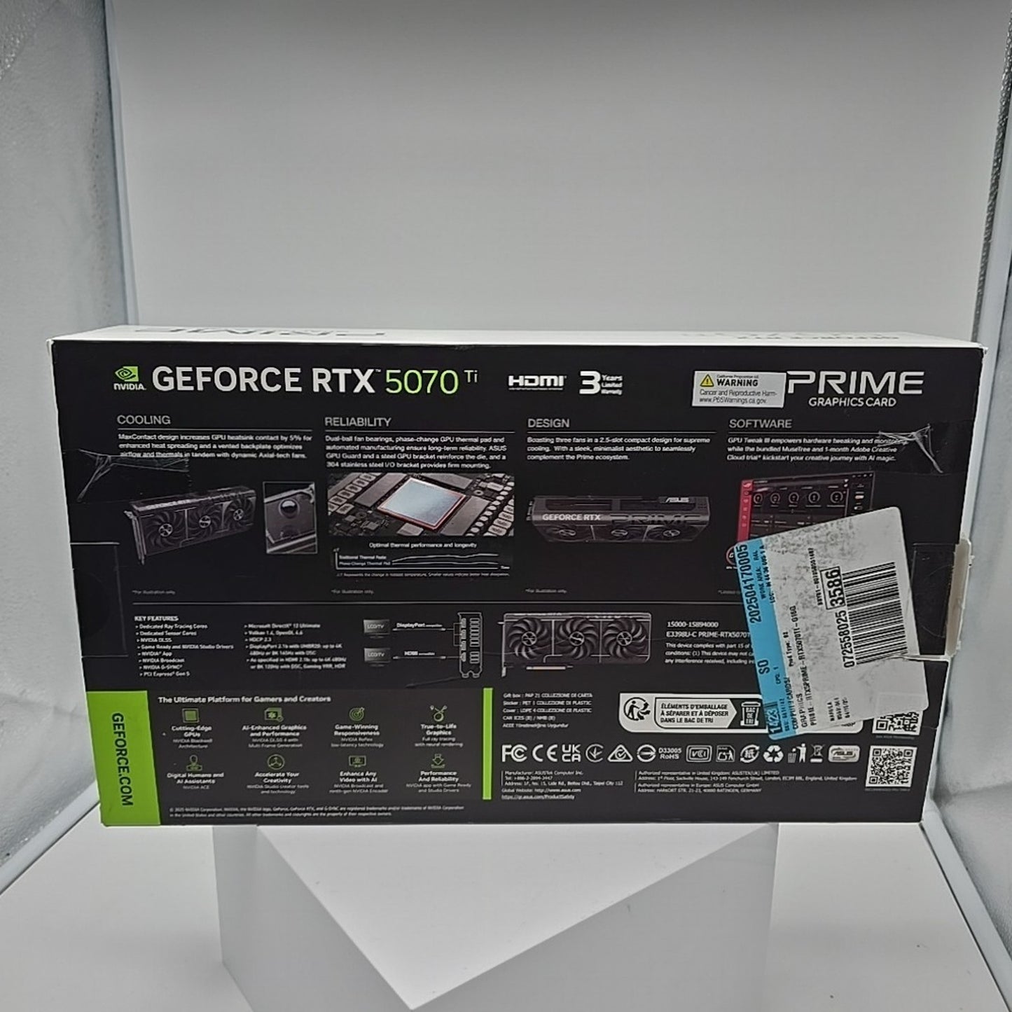 ASUS PRIME NVIDIA GeForce RTX 5070 Ti OC 16GB GDDR7 Graphics Card
