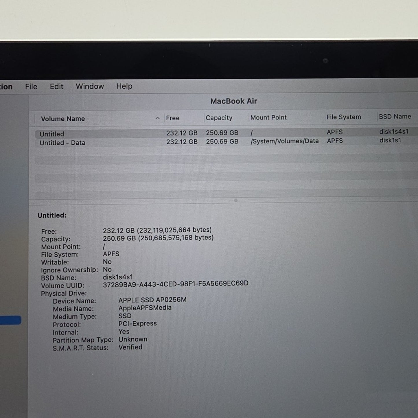 Apple MacBook Air 13" 2019 256GB SSD Intel Core i5 8th Gen. 8GB L183