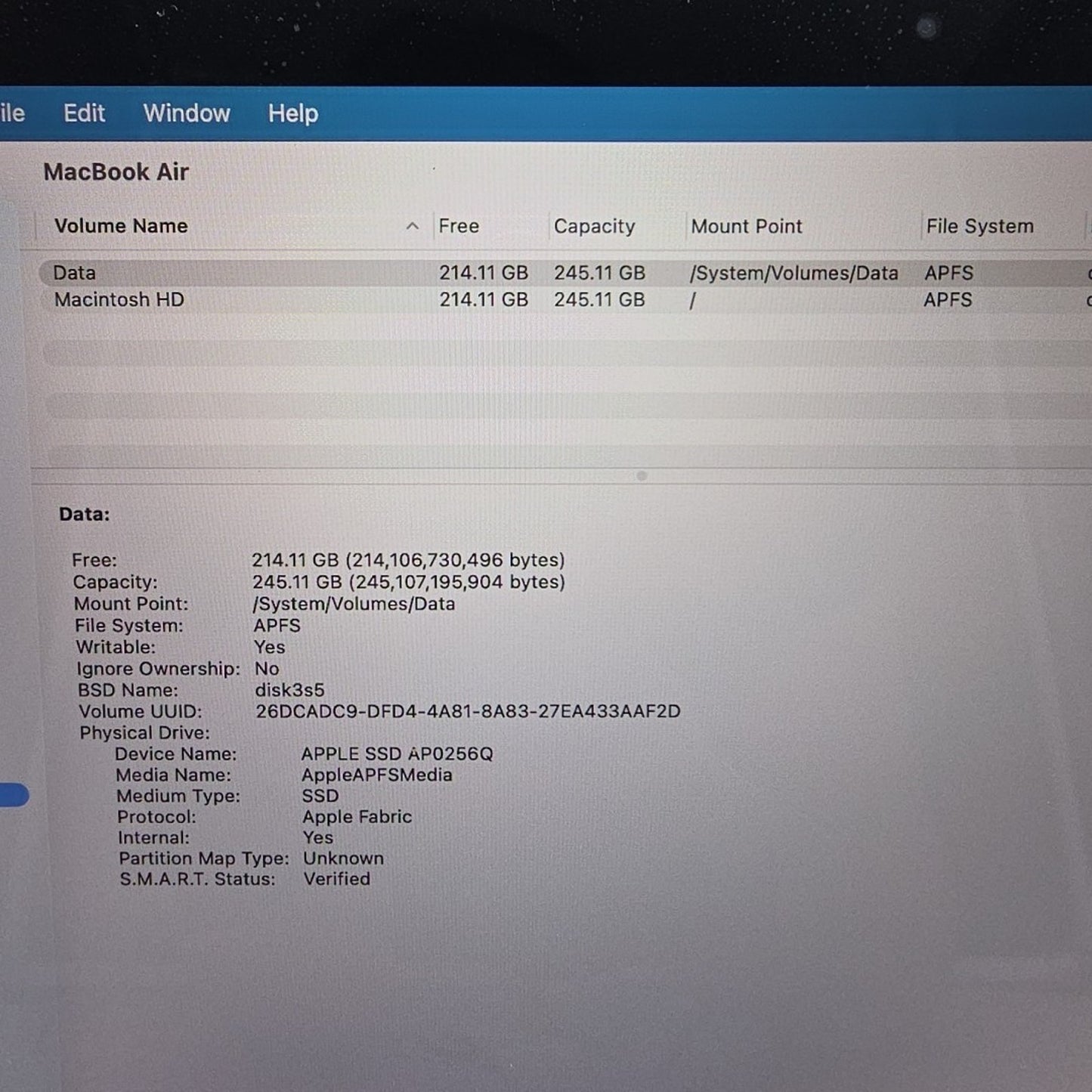 Apple MacBook Air M1 13” (2020) A2337 8GB RAM 256GB SSD Silver L197