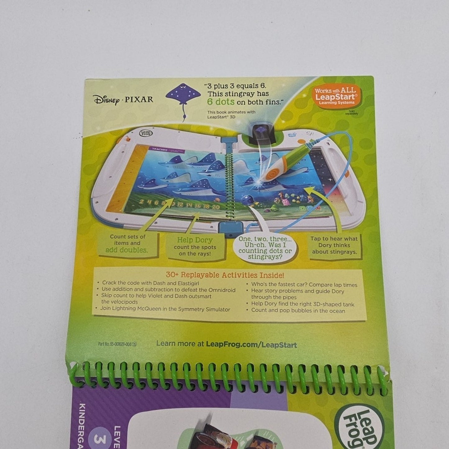 LeapFrog Leap Start 3D Kindergarten book — Disney Pixar MATH IN ACTION