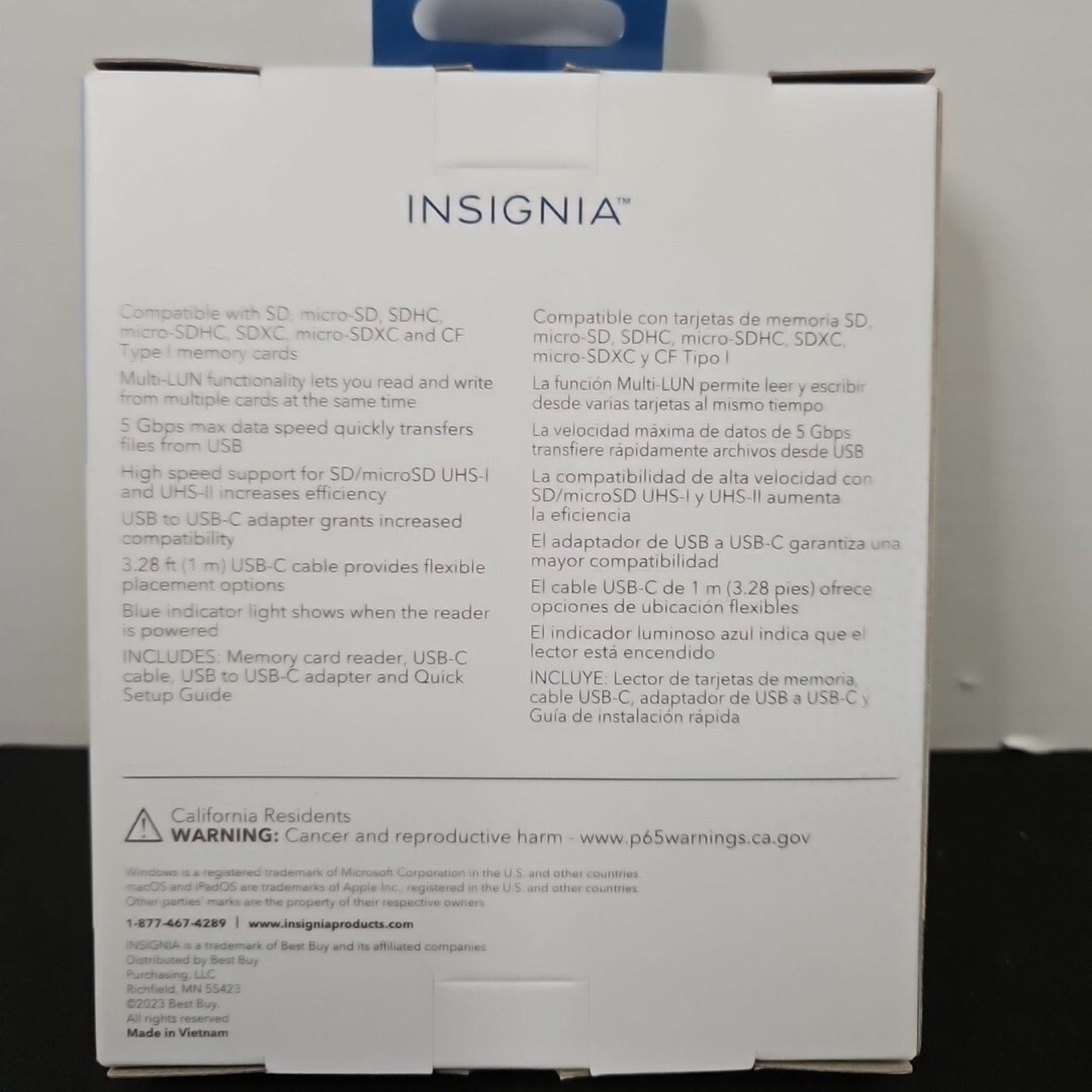 Insignia Memory Card Reader for SD, microSD and CompactFlash - Black - NS-CRDAC1