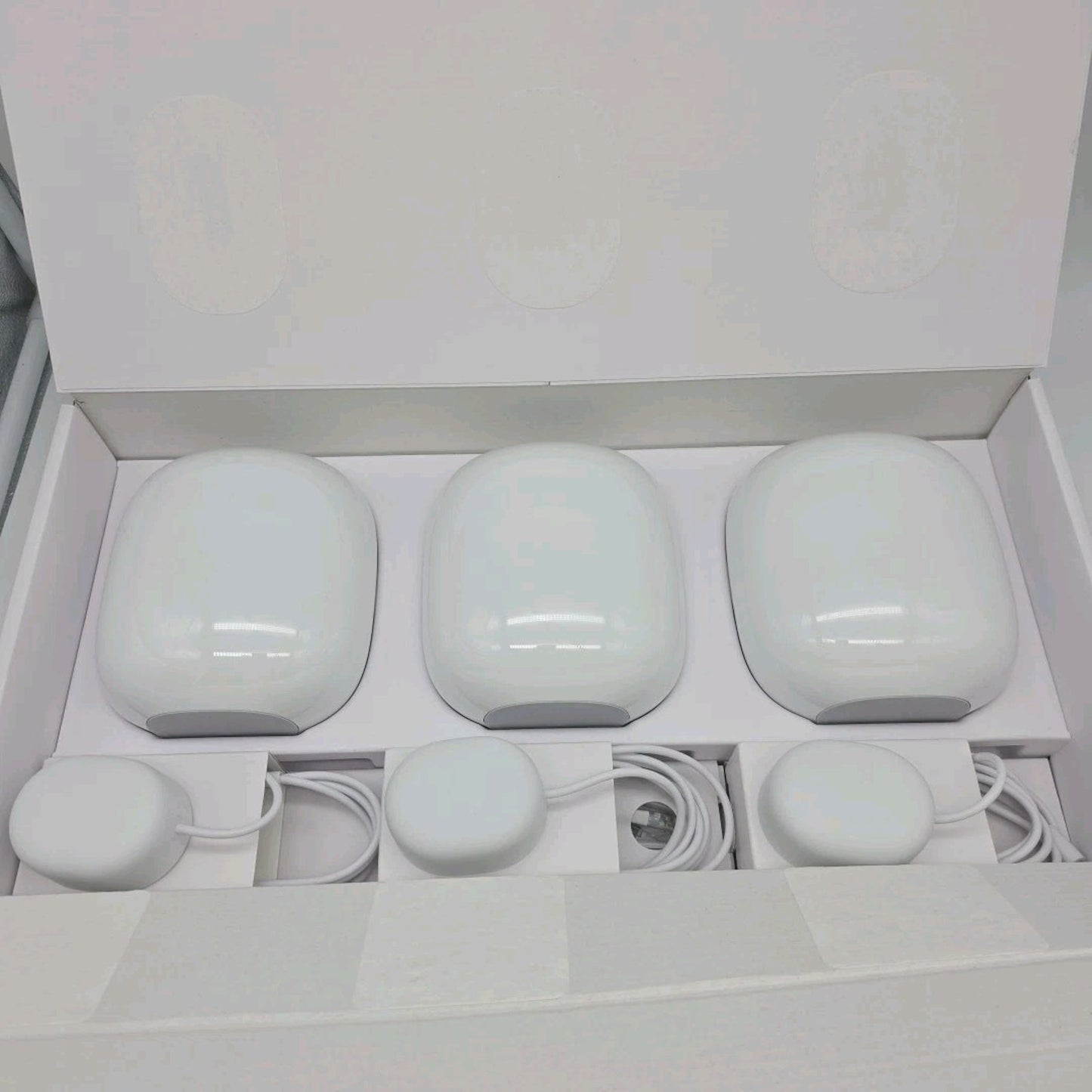 Google Nest Wifi Pro 6E 2 Port Wireless Mesh Router Pack of 3 Snow