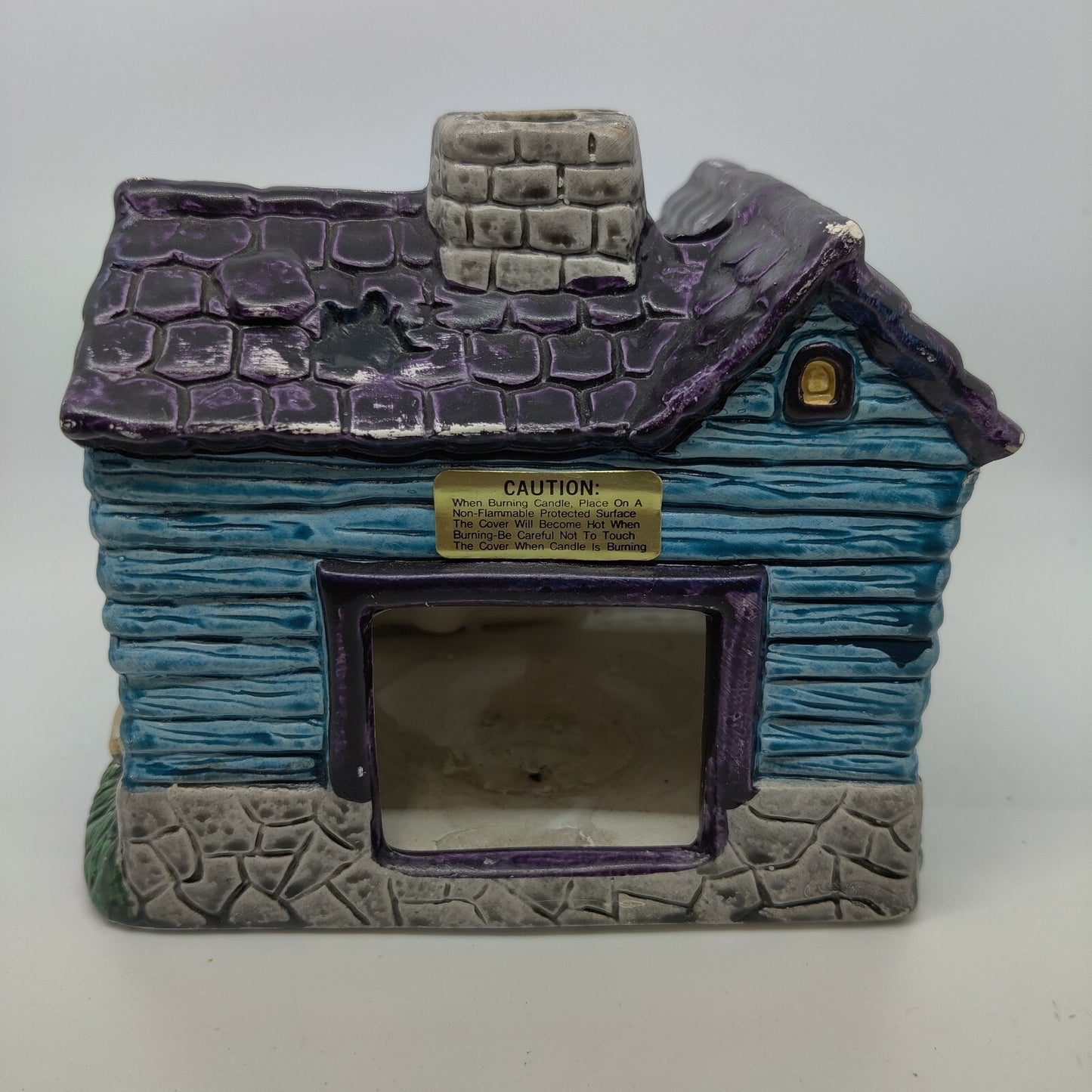 Vintage Russ Berrie Haunted House Ghosts Boo Boarded Door Candle Lighted