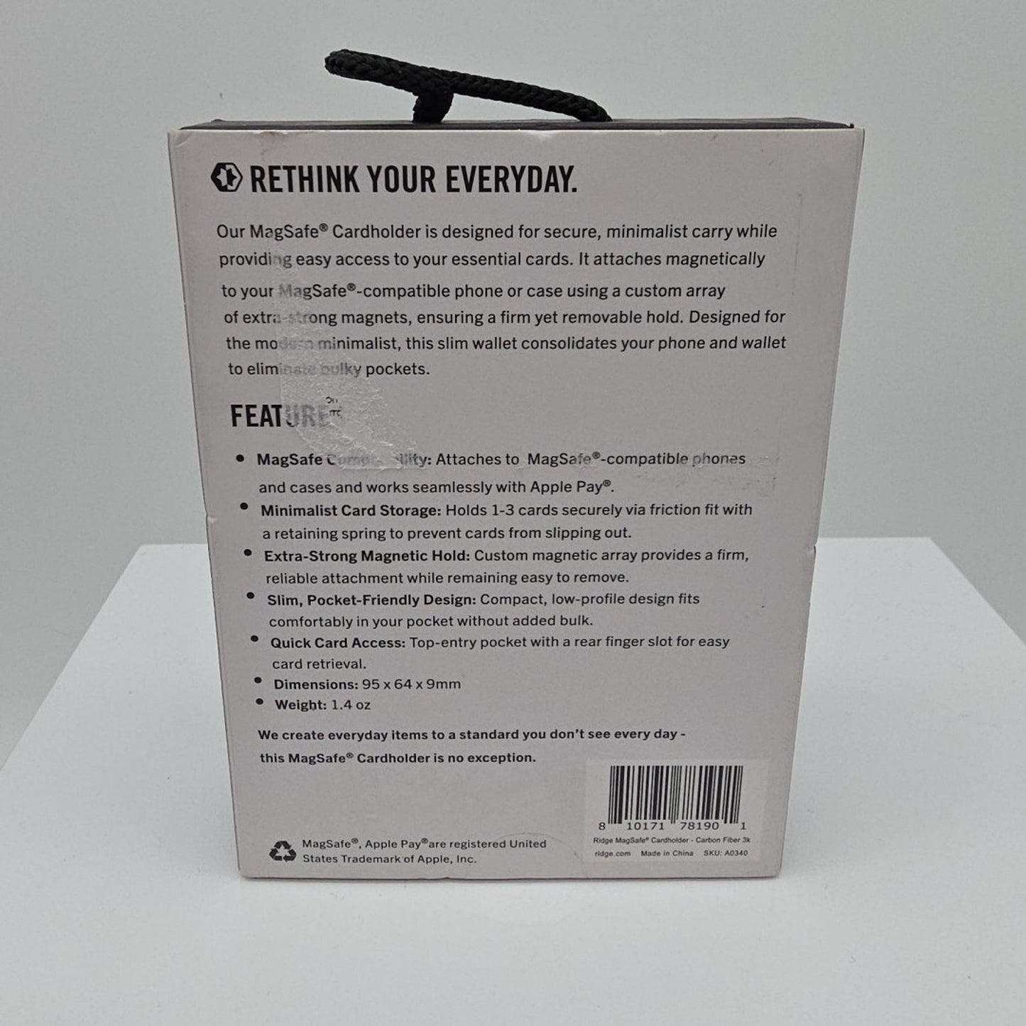 Ridge Magsafe Cardholder Holds Up To 3 Cards Carbon Fiber 3K