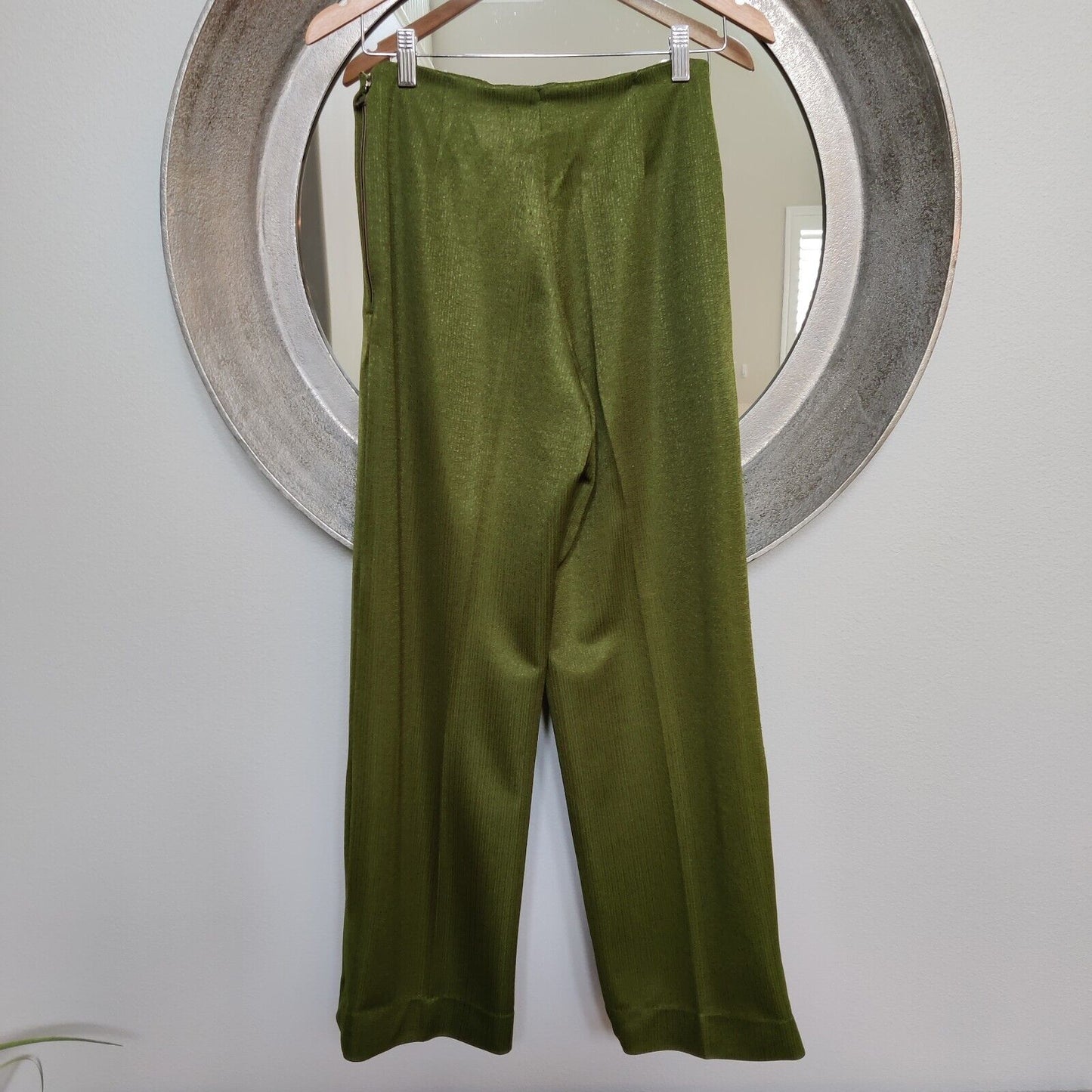 Vintage 70 s Pant Set Small/Medium Avocado Green Floral Lace