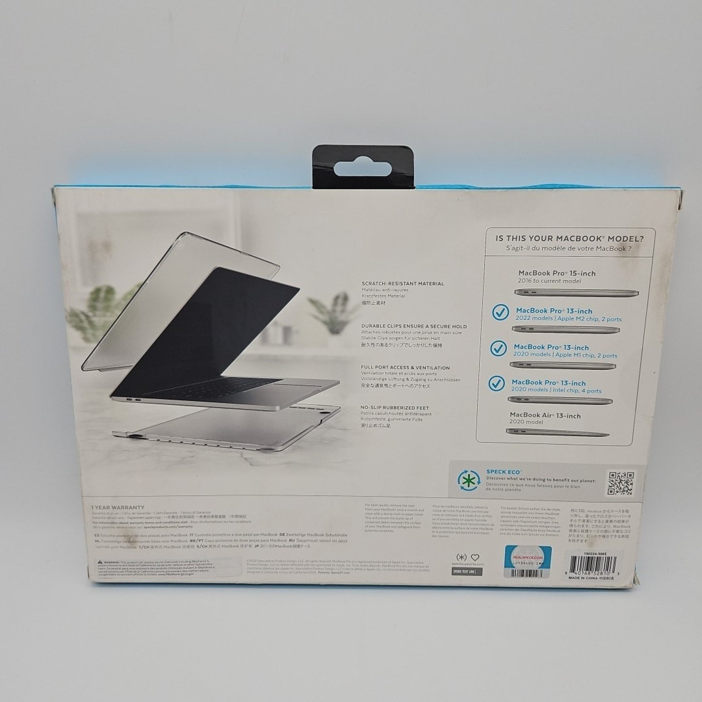 Speck - Smartshell Case for Macbook Air 13" M2/M3 (2022-2024) - Charcoal
