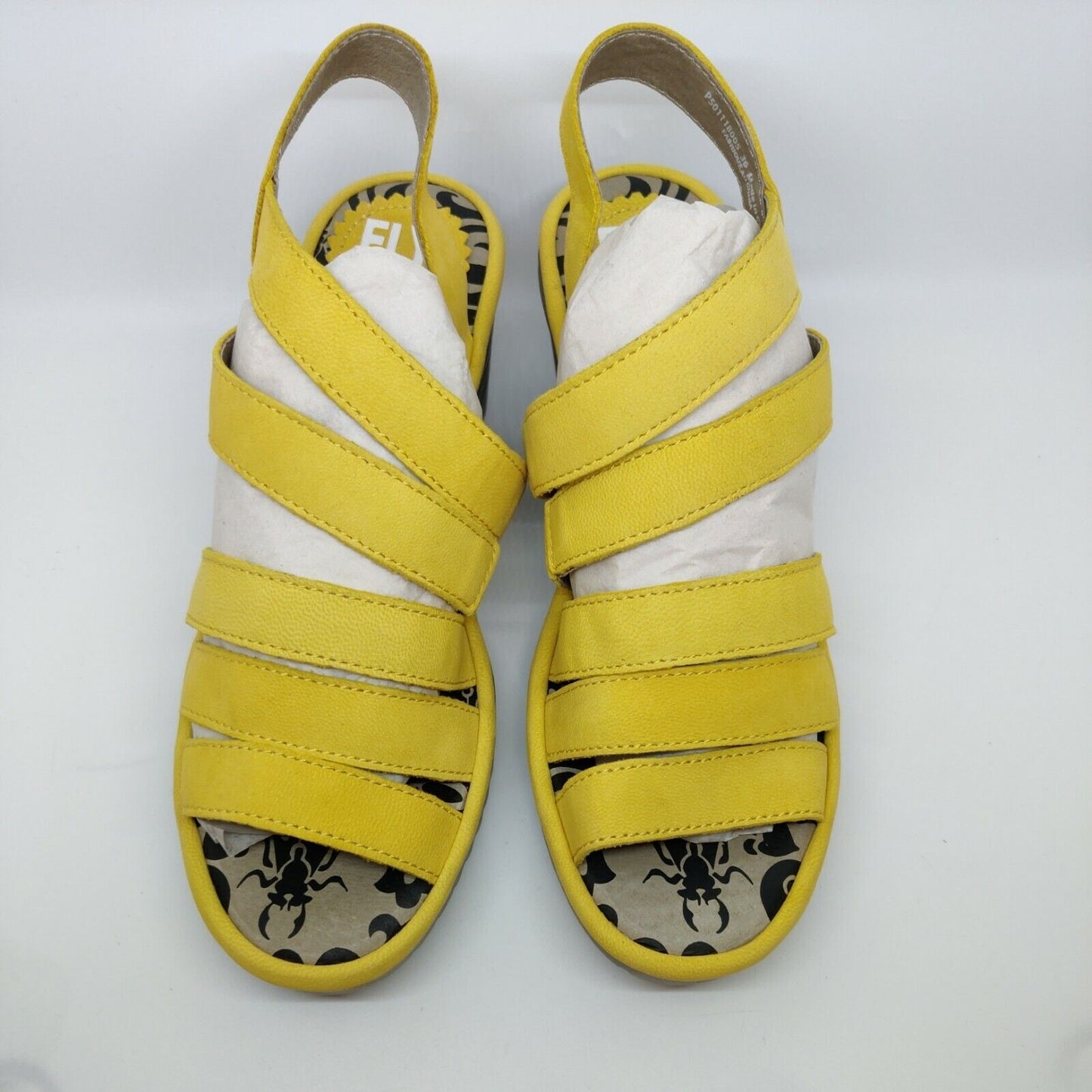 FLY London Bright Yellow Woze Leather Sandal Size 36