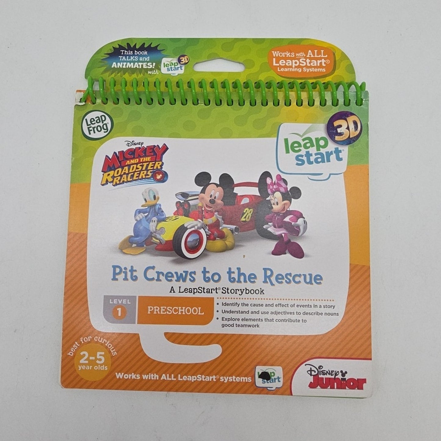 LeapFrog LeapStart 3D Disney Mickey Pit Crews Rescue Level 1 Book