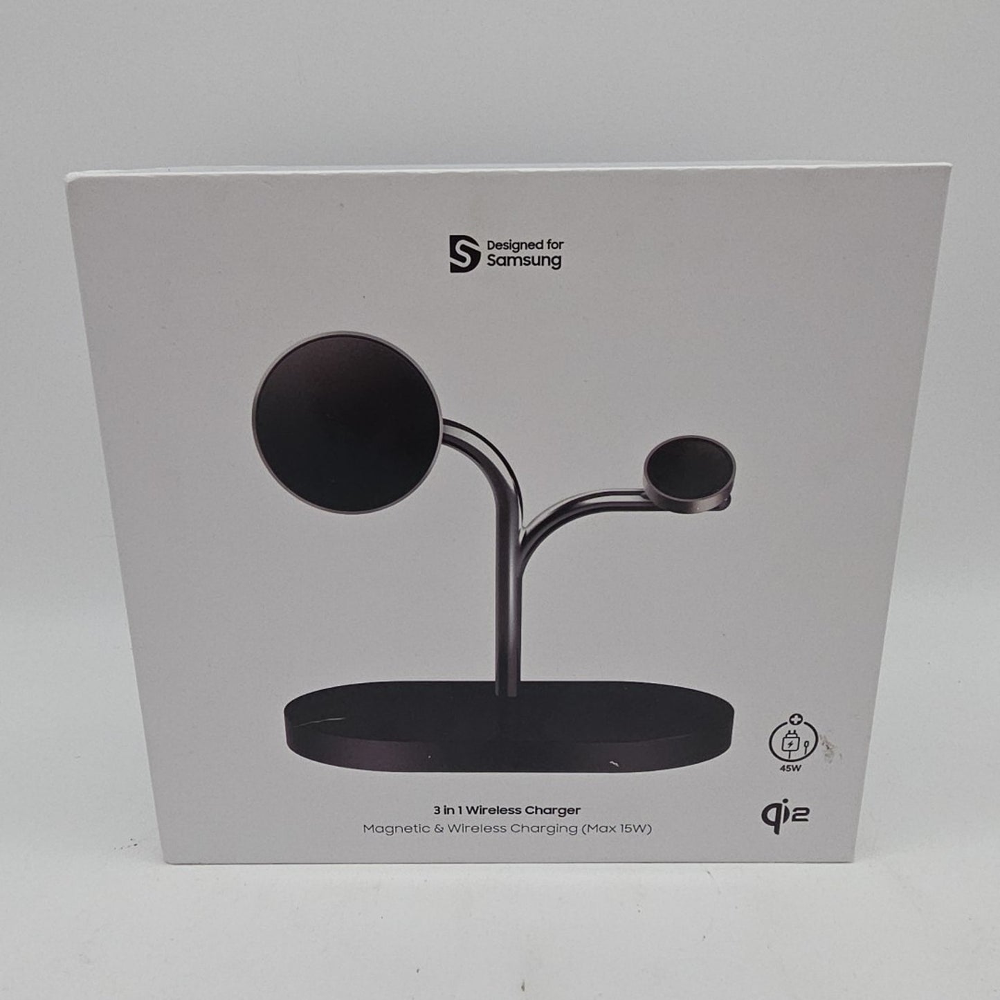 Samsung 3-in-1 Qi2 15W Magnetic Wireless Charger Charging Stand - Black