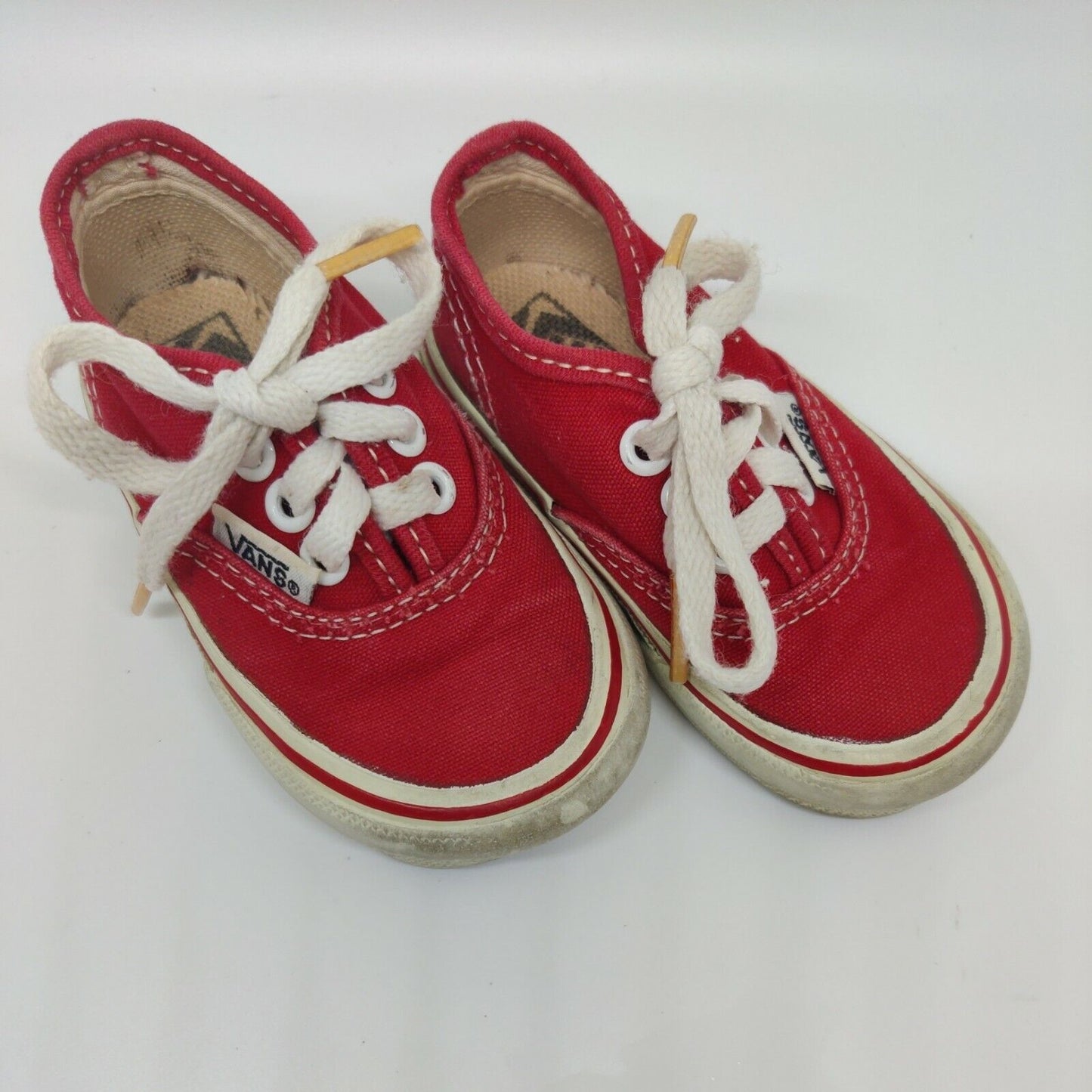 Vintage Vans Authentic Red Toddler Size 6 Lace Up Made In USA