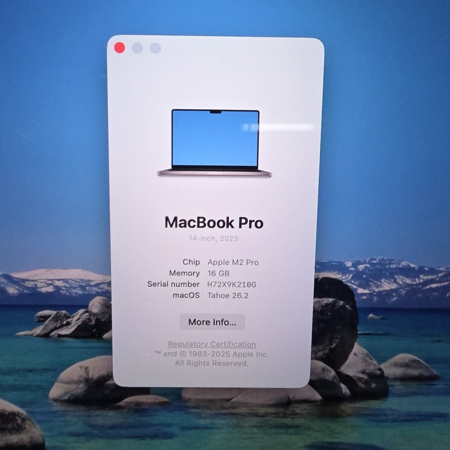 2023 Apple MacBook Pro 14" M2 Pro 16 Core 3.5GHz 16GB RAM 512GB SSD A2779 L198