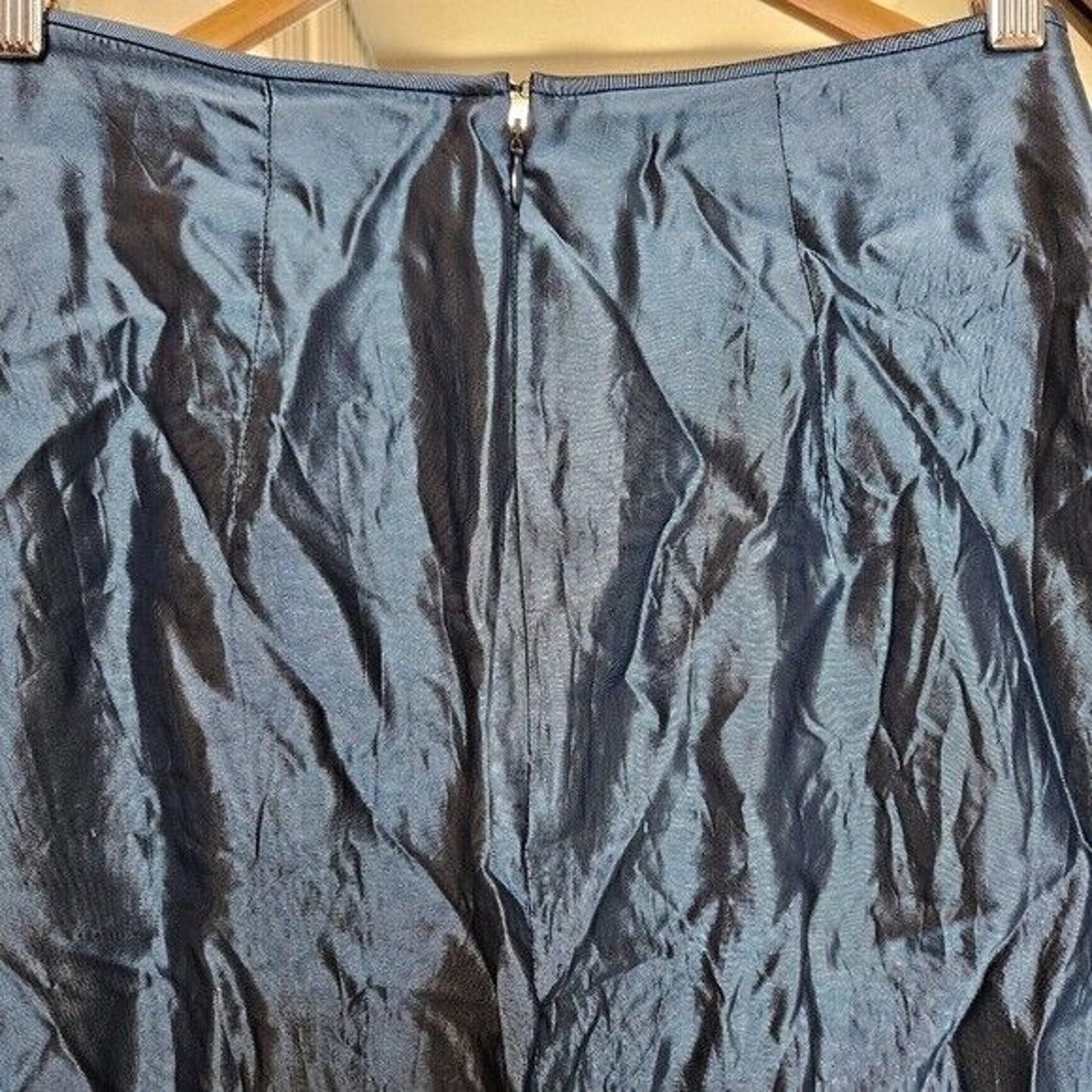 Vintage Jessica McClintock Millenium 2000 Y2K Metallic Blue Maxi Skirt