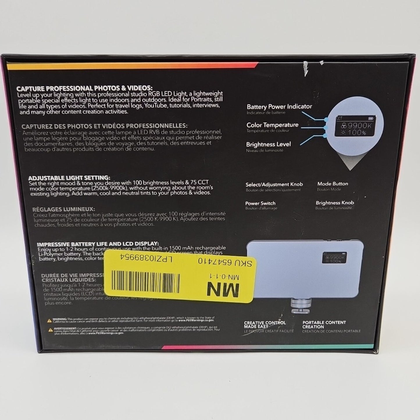 DigiPower Spectrum 96 LED RGB Video Light | DP-VL-RGB96
