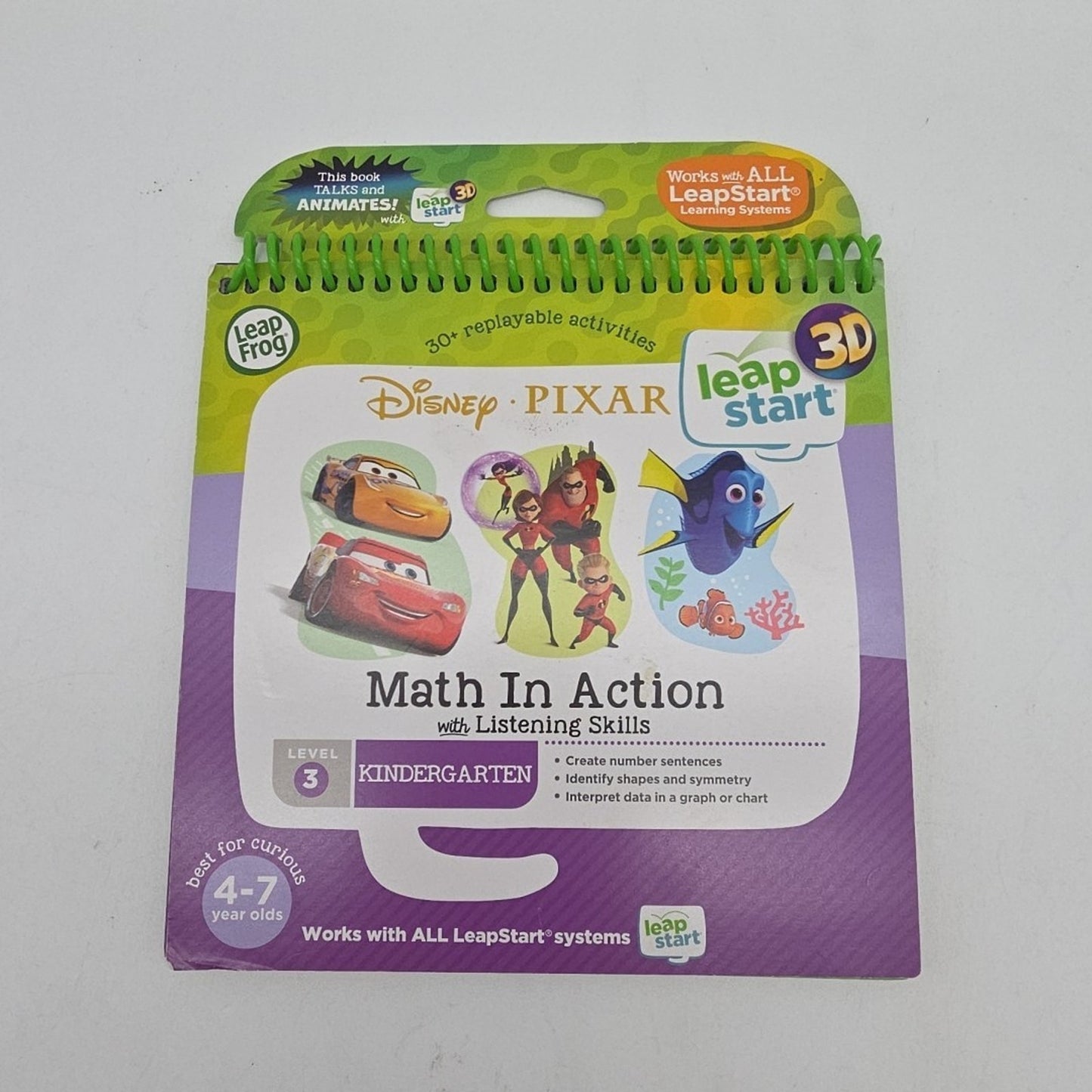LeapFrog Leap Start 3D Kindergarten book — Disney Pixar MATH IN ACTION