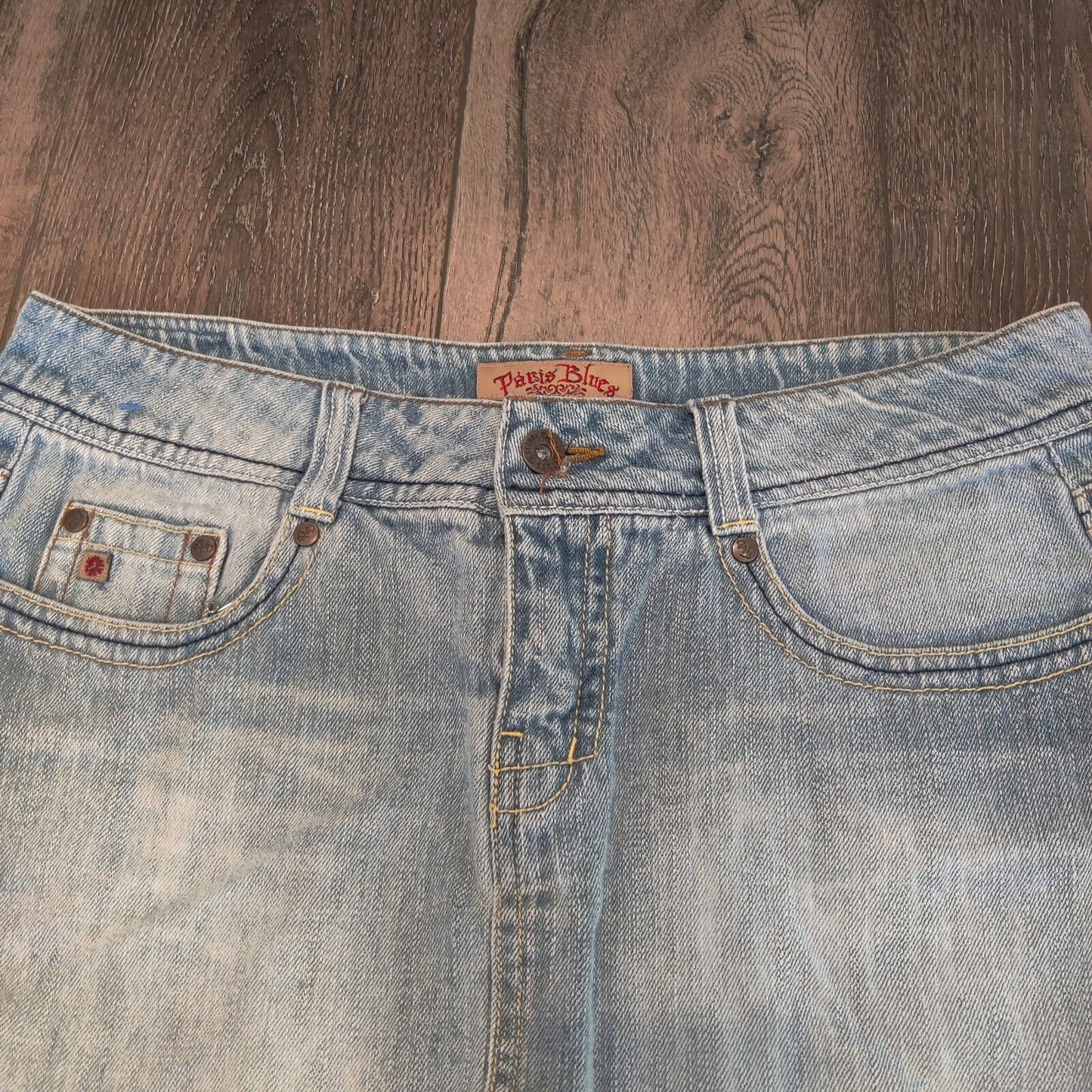 Vintage Y2K Paris Blues Mini Skirt Jean Denim Size 11