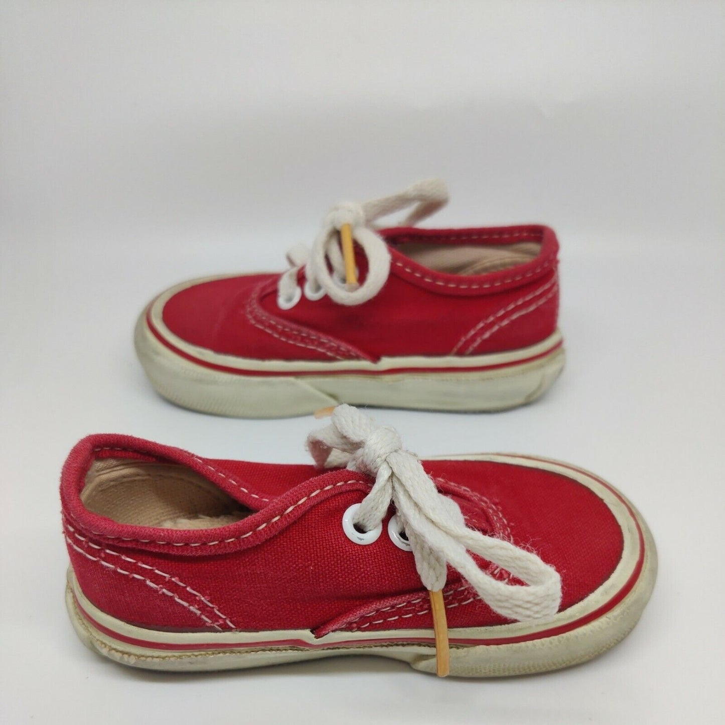 Vintage Vans Authentic Red Toddler Size 6 Lace Up Made In USA