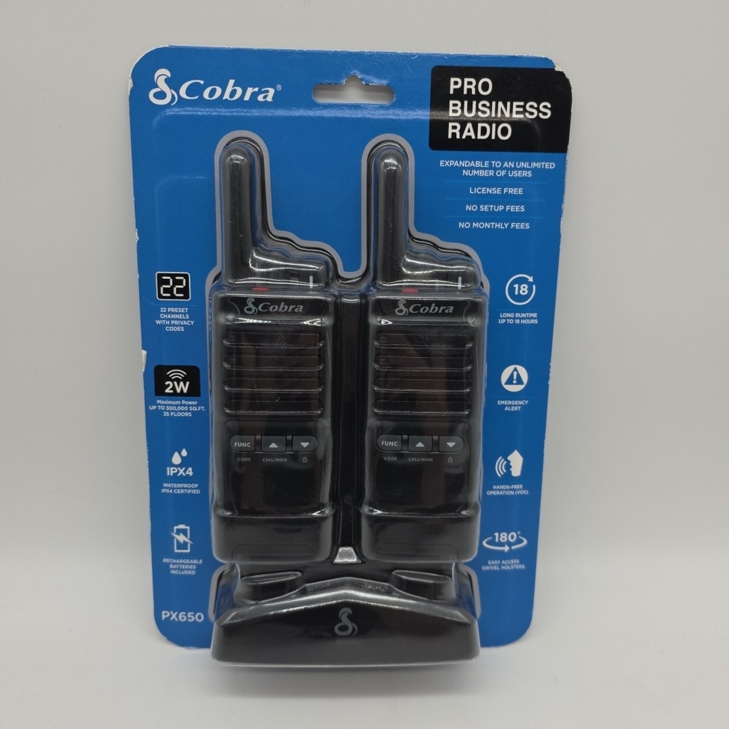 Cobra PX650 2-Pack Professional Business 2 Way FRS Walkie Talkie Radios