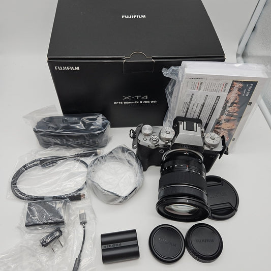 Fujifilm X-T4 26.1 MP Mirrorless Camera - Silver (XF 16-80mm f/4 R OIS WR)