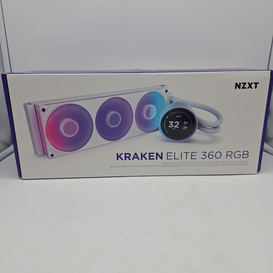 NZXT Kraken Elite 360mm 2025 RGB Liquid CPU Cooler – White OB