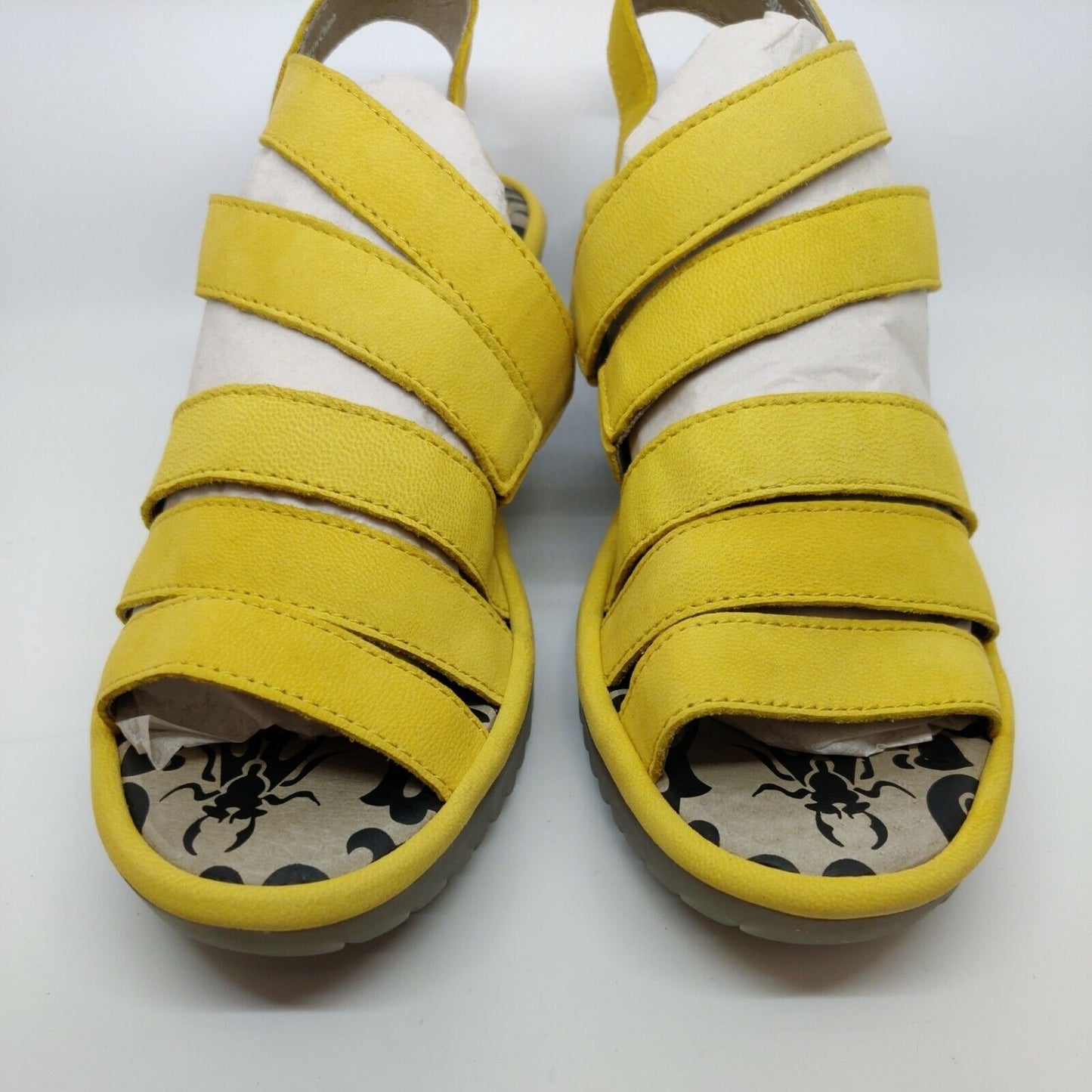 FLY London Bright Yellow Woze Leather Sandal Size 36