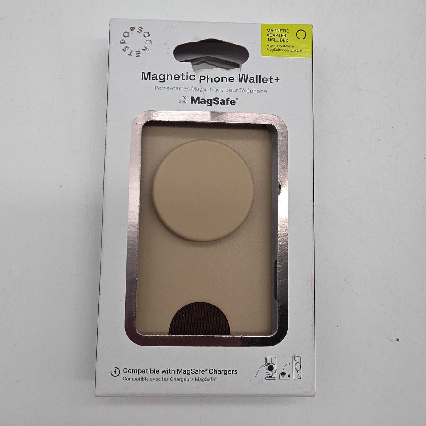 PopSockets Magnetic MagSafe PopWallet+ Phone Wallet/Grip for iPhone - Latte