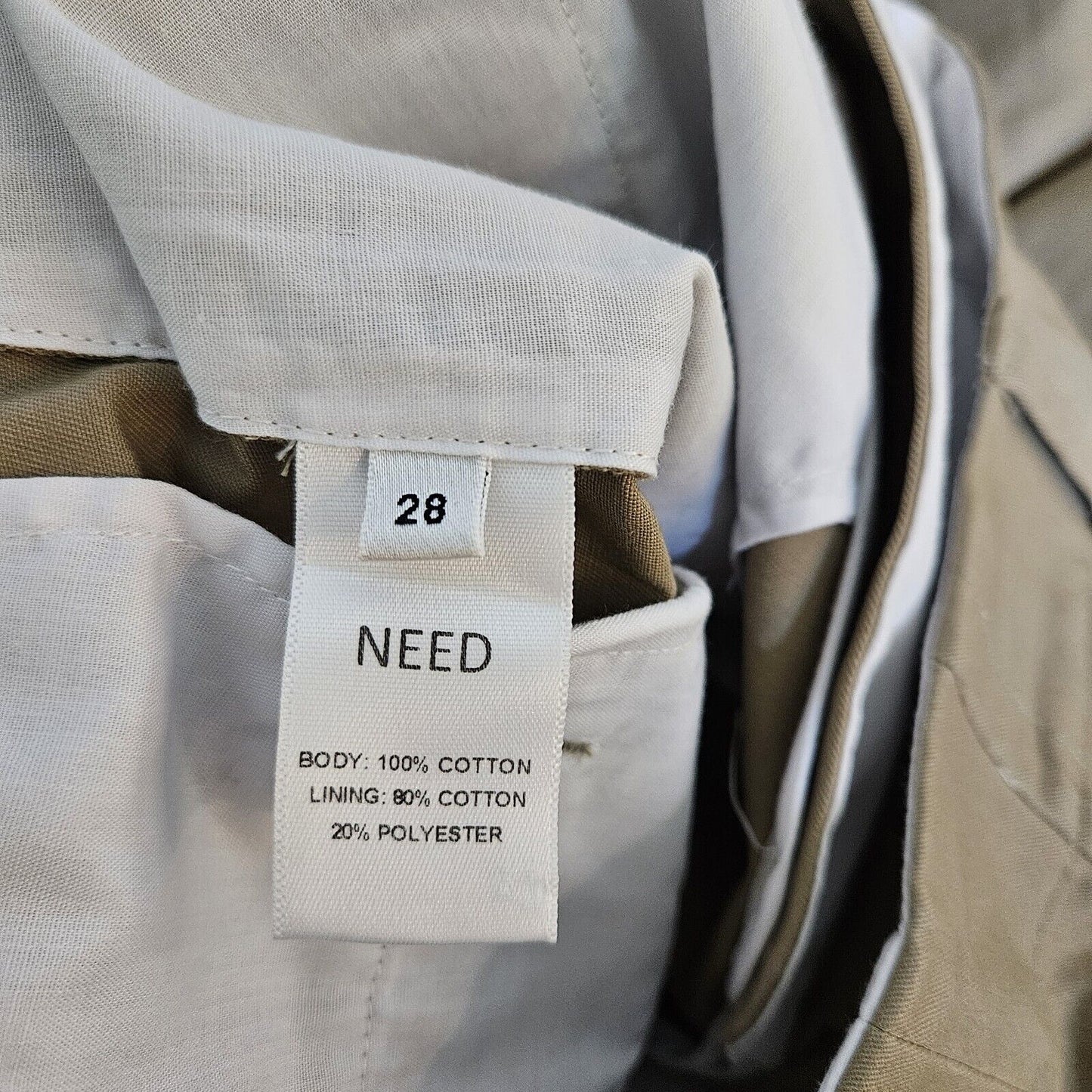 NEED Supply Size 28 Chino Khaki Pant