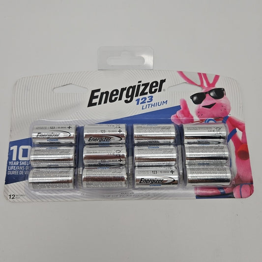 Energizer 123 3V LITHIUM Batteries 12 count 12/2033 Exp