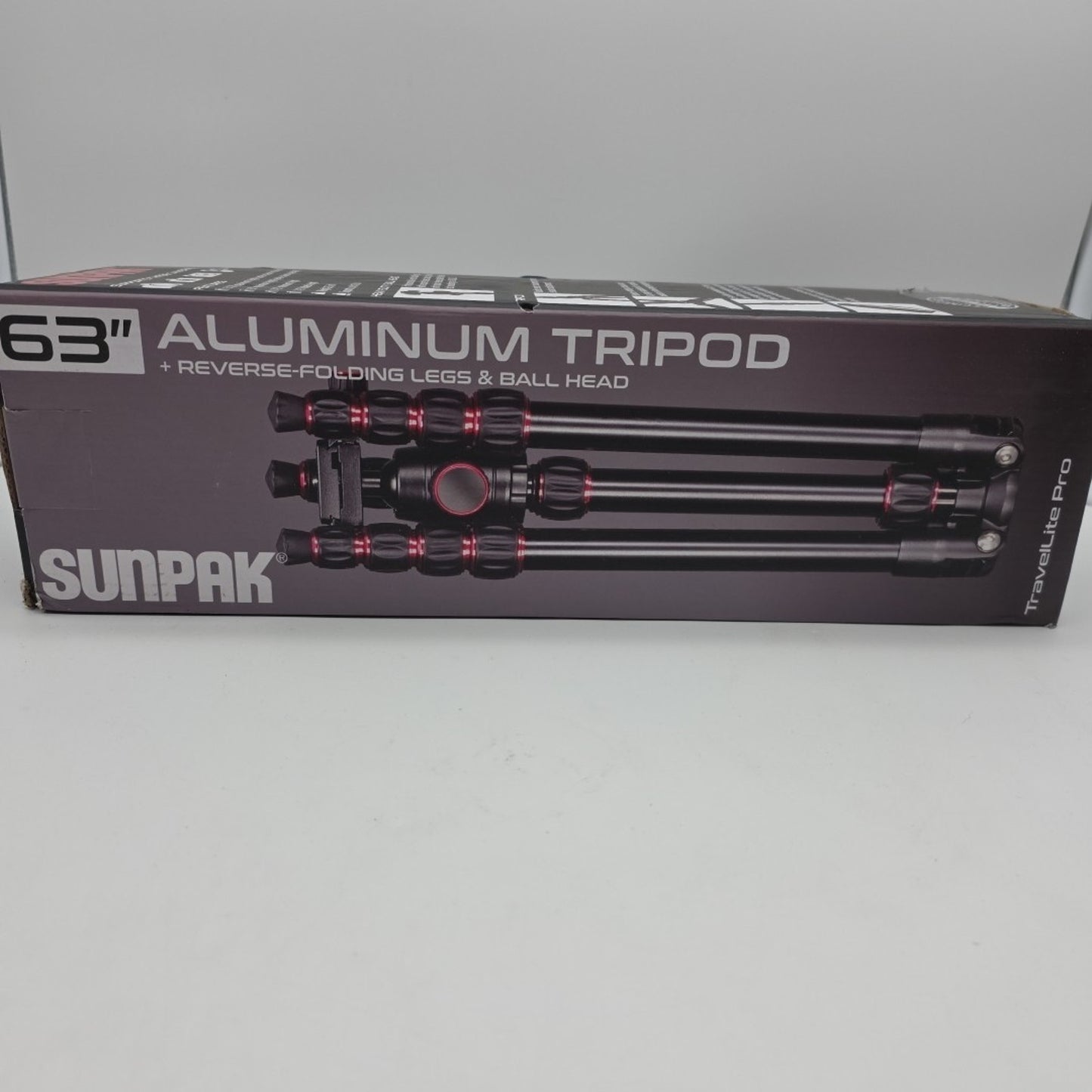 TravelLite Pro Tripod 63" Aluminum Reverse Folding Ball Head Sunpak 620-601BB