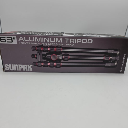 TravelLite Pro Tripod 63" Aluminum Reverse Folding Ball Head Sunpak 620-601BB