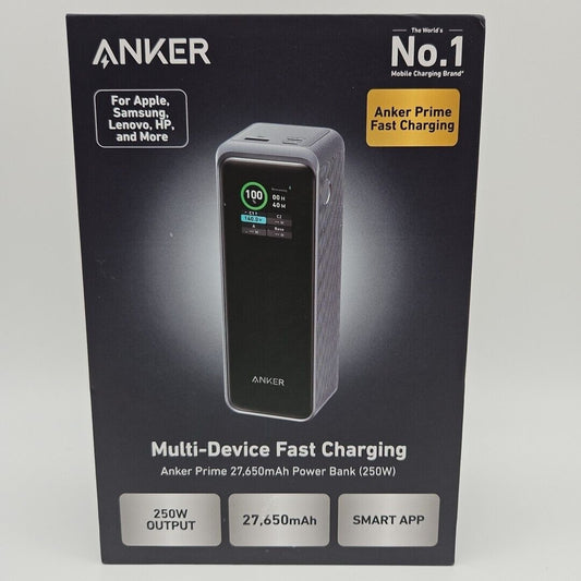 Anker Prime Power Bank 27650mAh 3-Port 250W Portable Charger 0 Battery Cycles