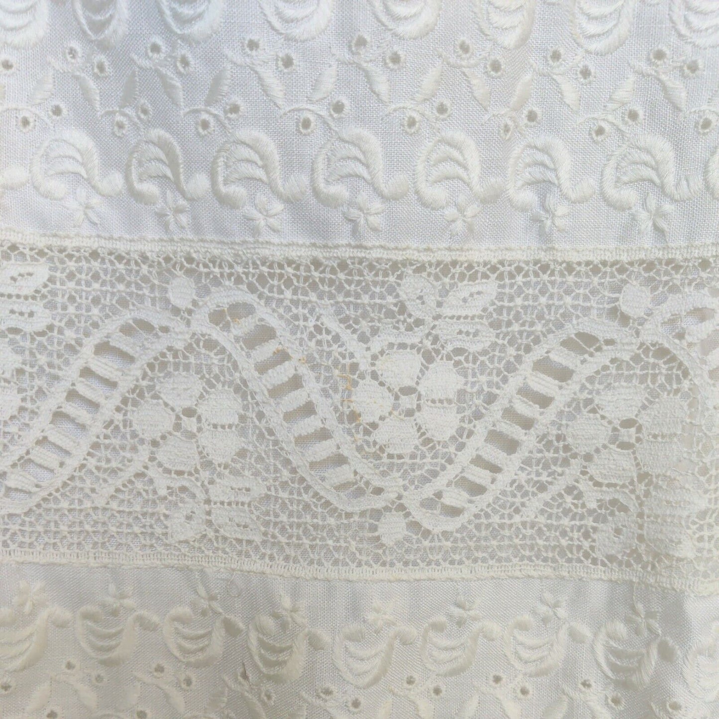 Vintage 60s Dress Eyelet Lace Sheath Ivory White