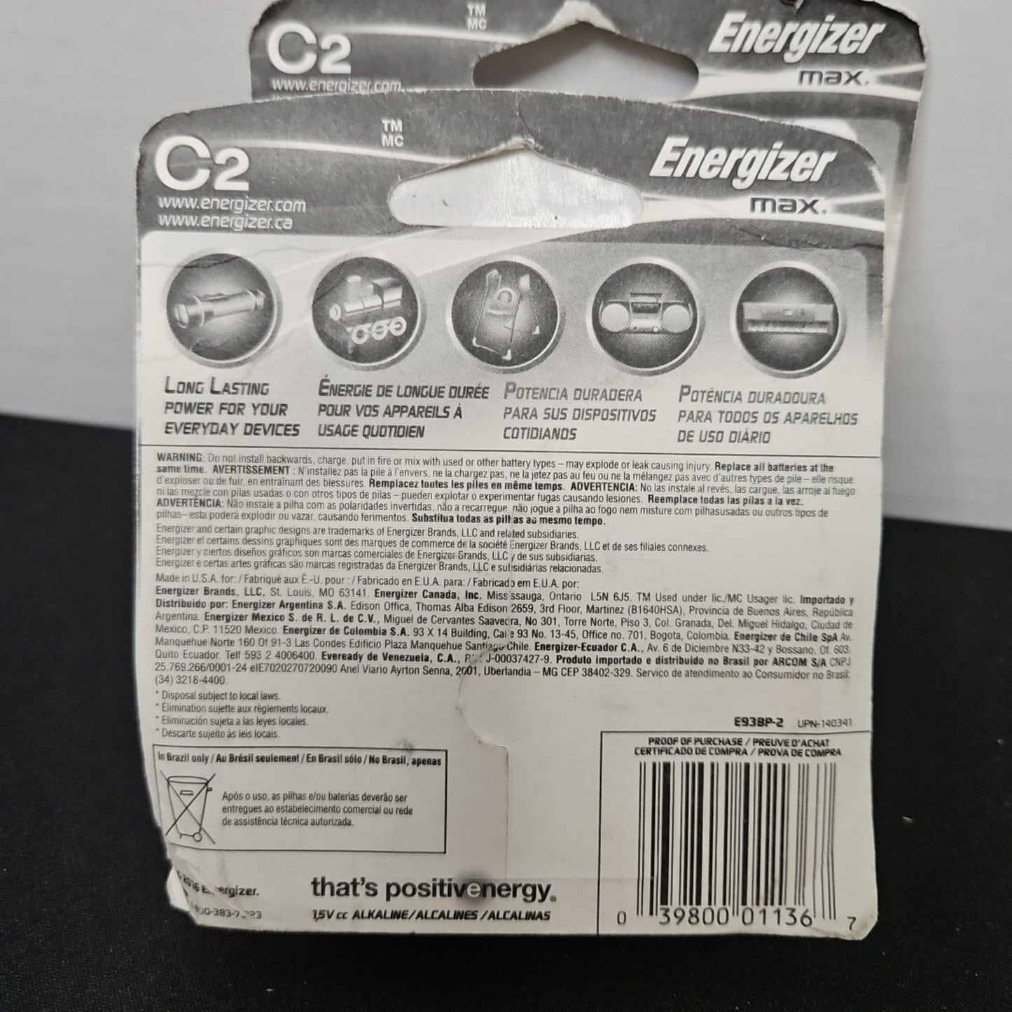 Energizer Max C Batteries Premium Alkaline C Cell Batteries (2 Battery Count)