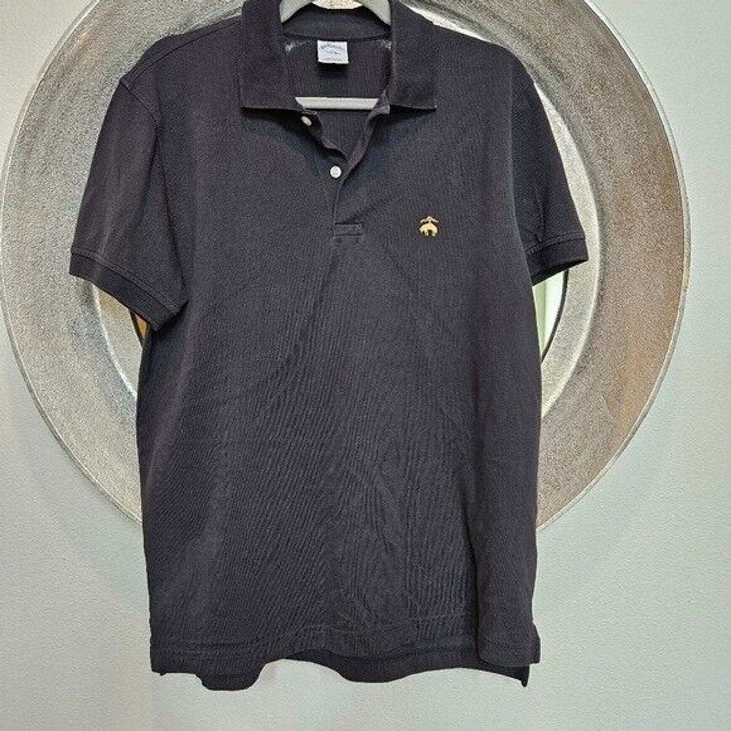 Brooks Brothers Mens Size Medium Black Polo Slim Fit Cotton