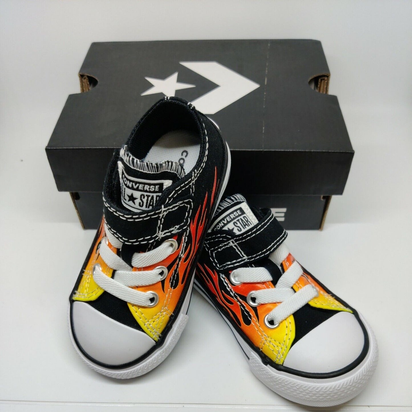 Converse Chuck Taylor All Star 1V Lo Flames Toddler Sneakers 766199F Infant Sz 5