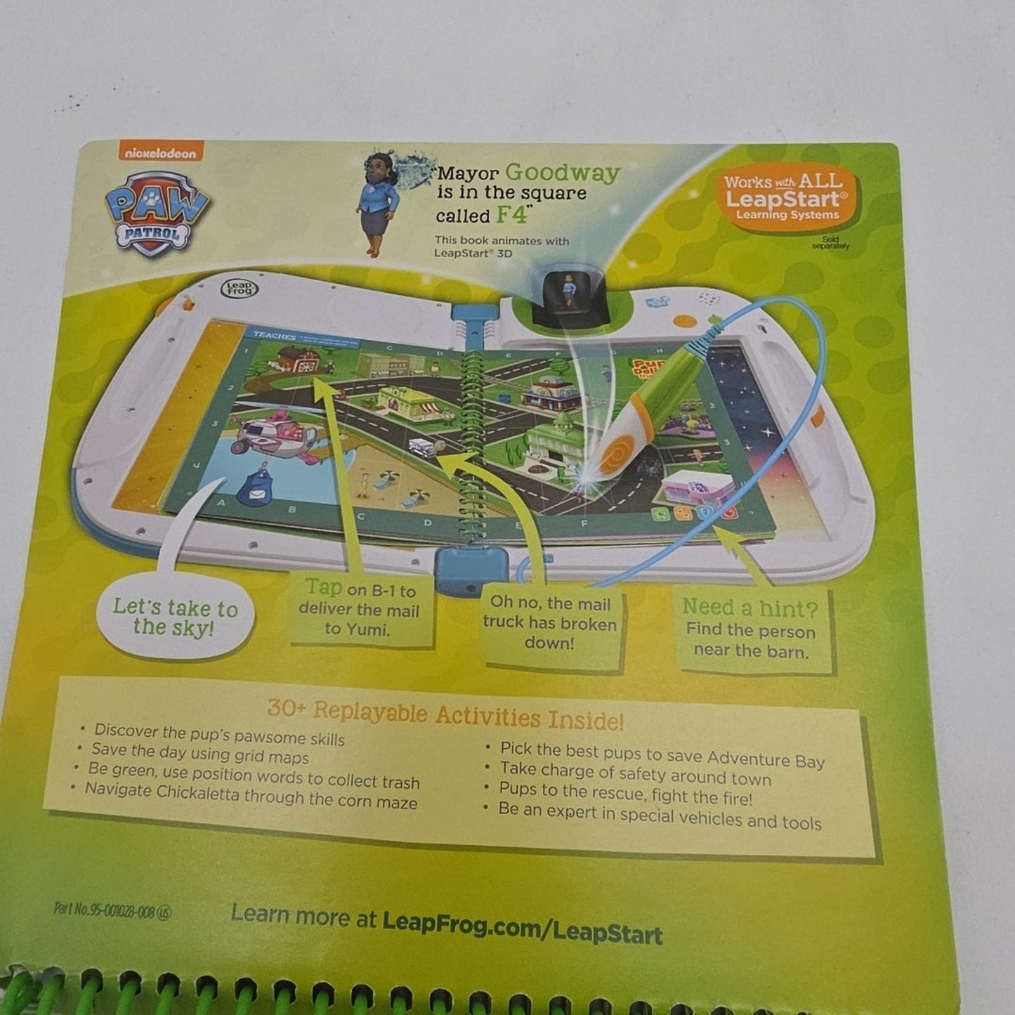 LeapFrog Leap Start 3D Pre-Kindergarten Book — AROUND THE TOWN WITH PAW PATROL