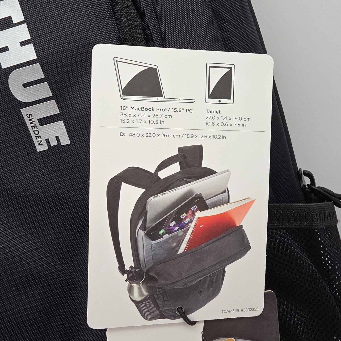 Thule - Achiever 24L Backpack 16" Laptops Tablet Sleeve SafeZone Bottle Holder