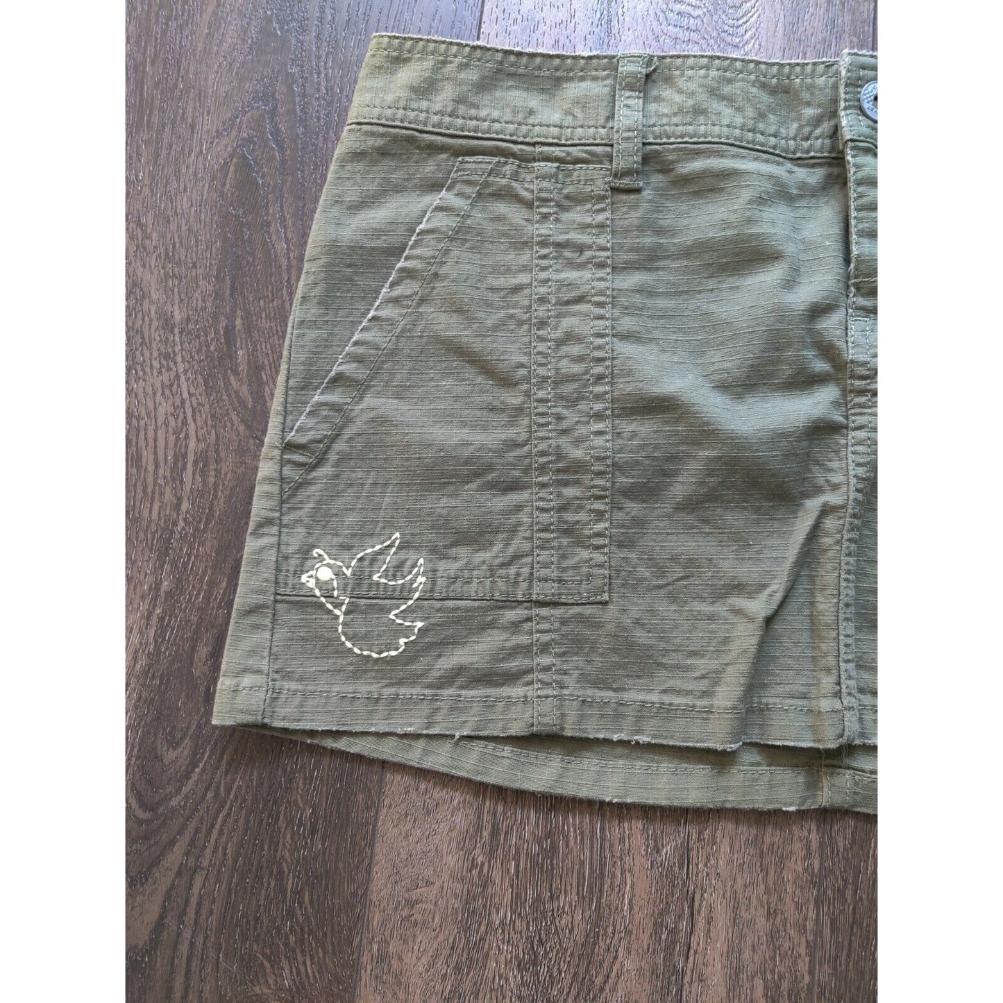 Vintage Y2K Vans Mini Skirt Size 7 Olive Green