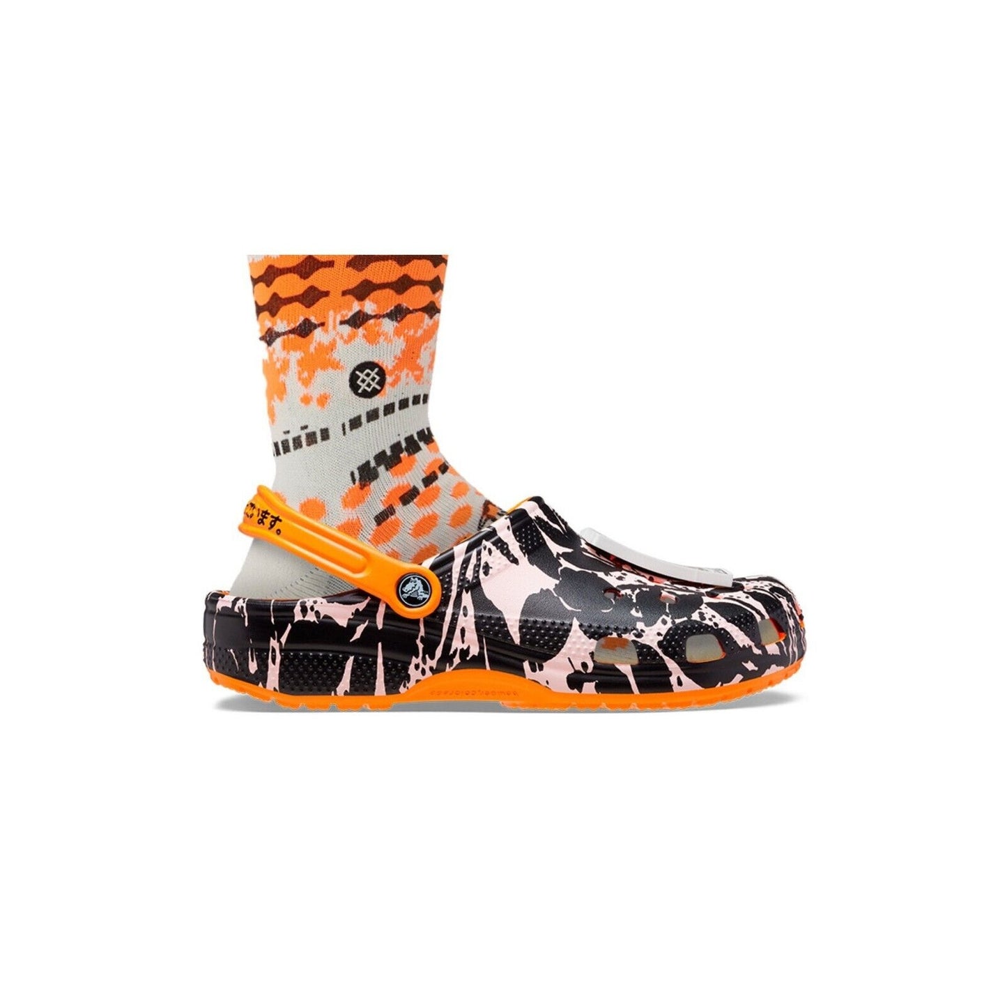 STANCE X B. THOM X CROCS Classic Clog Orange Black Socks