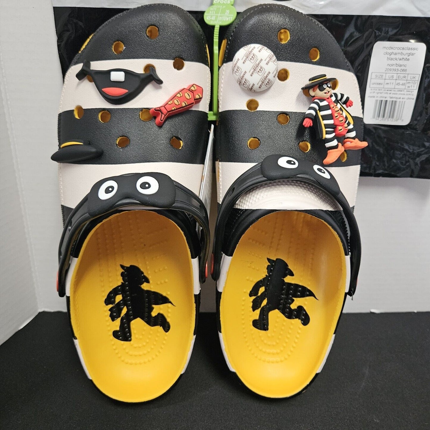 MCDONALD’S X CROCS HAMBURGLAR CLASSIC CLOG M 11 US SANDALS NWT BAG