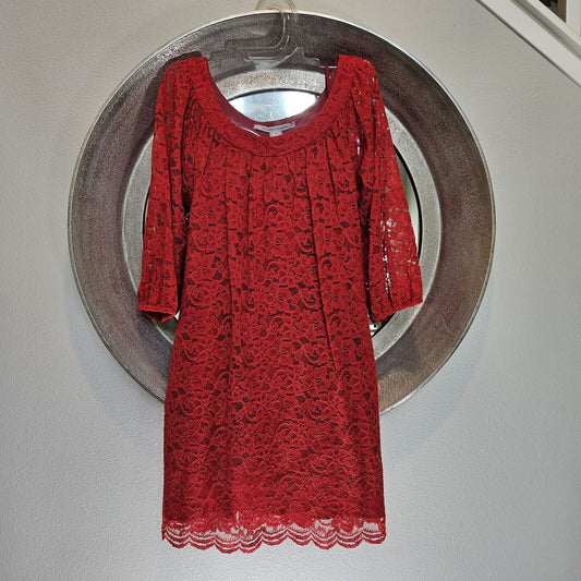 Diane Von Furstenberg Elisabetta Lace Mini Dress Red Size 6