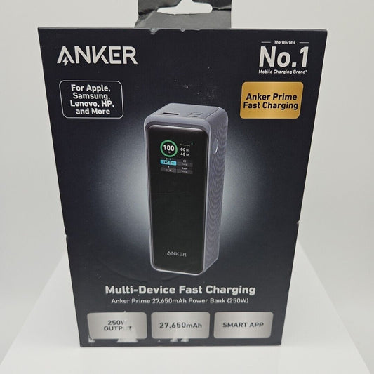 Anker Prime Power Bank 27650mAh 3-Port 250W Portable Charger 2 Battery Cycles