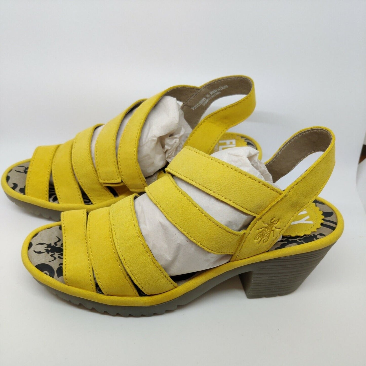 FLY London Bright Yellow Woze Leather Sandal Size 36