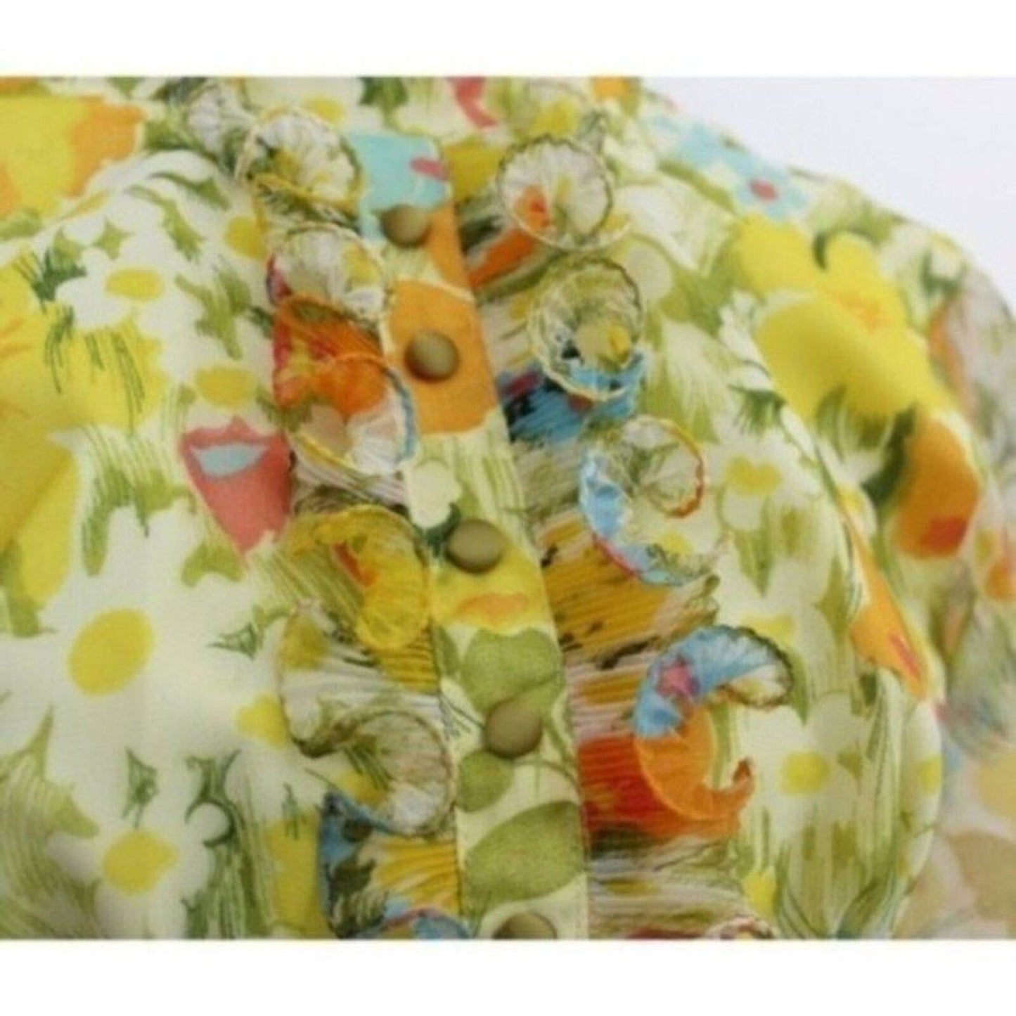 Vintage Yellow Floral Print Dress Tuxedo 3D Ruffle