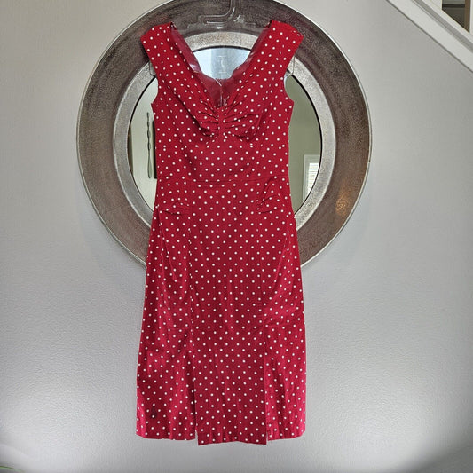 Stop Staring! Red Polka Dot Wiggle Dress Size XL