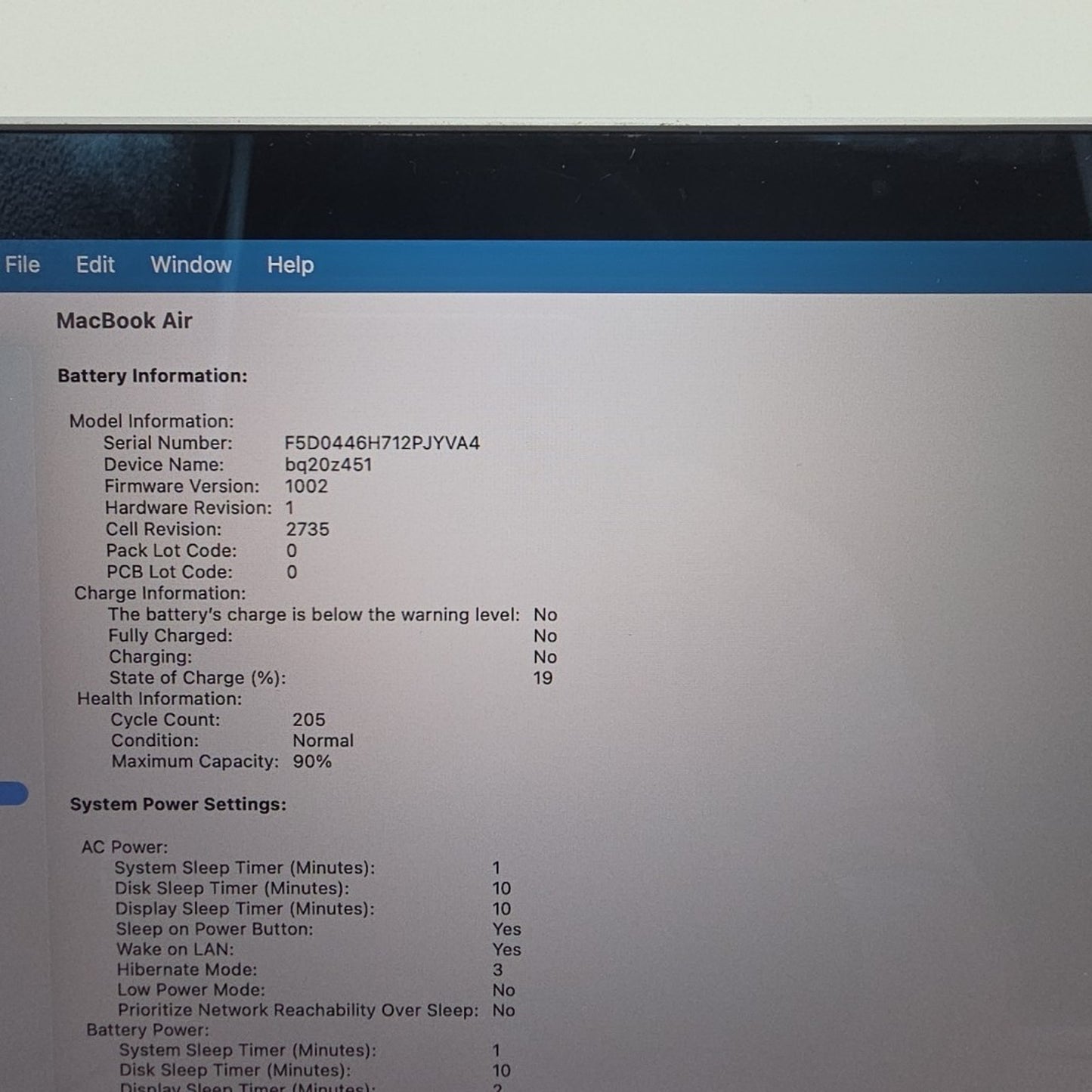 Apple MacBook Air 13” 2020 A2337 M1 Chip 8GB RAM 256GB SSD Space Gray L191