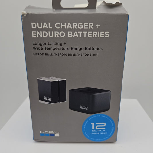 GoPro Dual Charger + Enduro Rechargeable Battery for HERO12 HERO11 HERO10